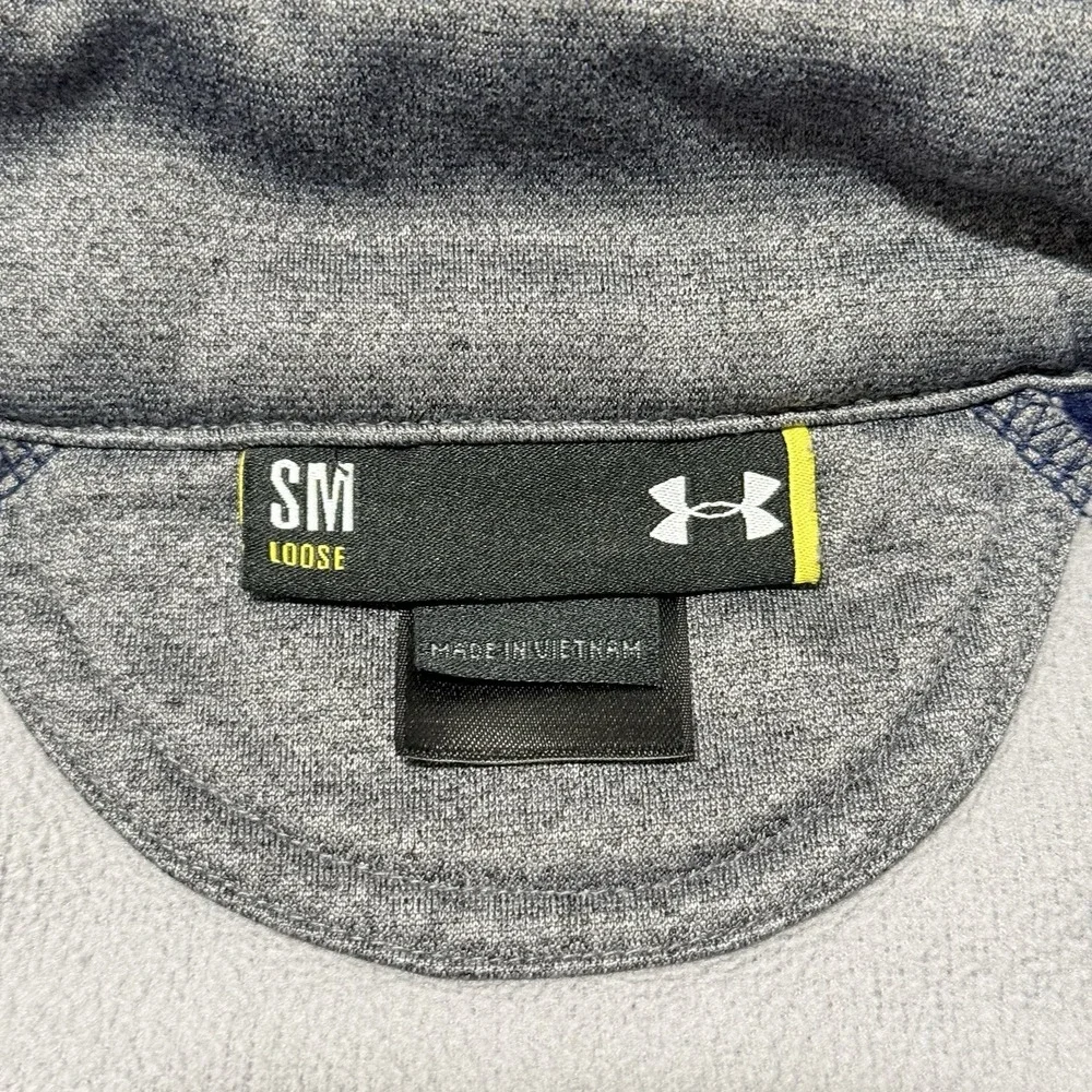 Under Armour Ole Miss Rebels UM Quarter Zip Pullover Gray Navy Size Small